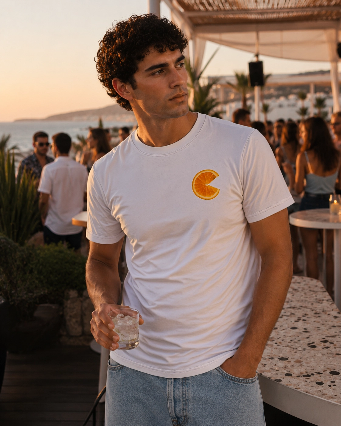 camiseta aperol spritz blanca