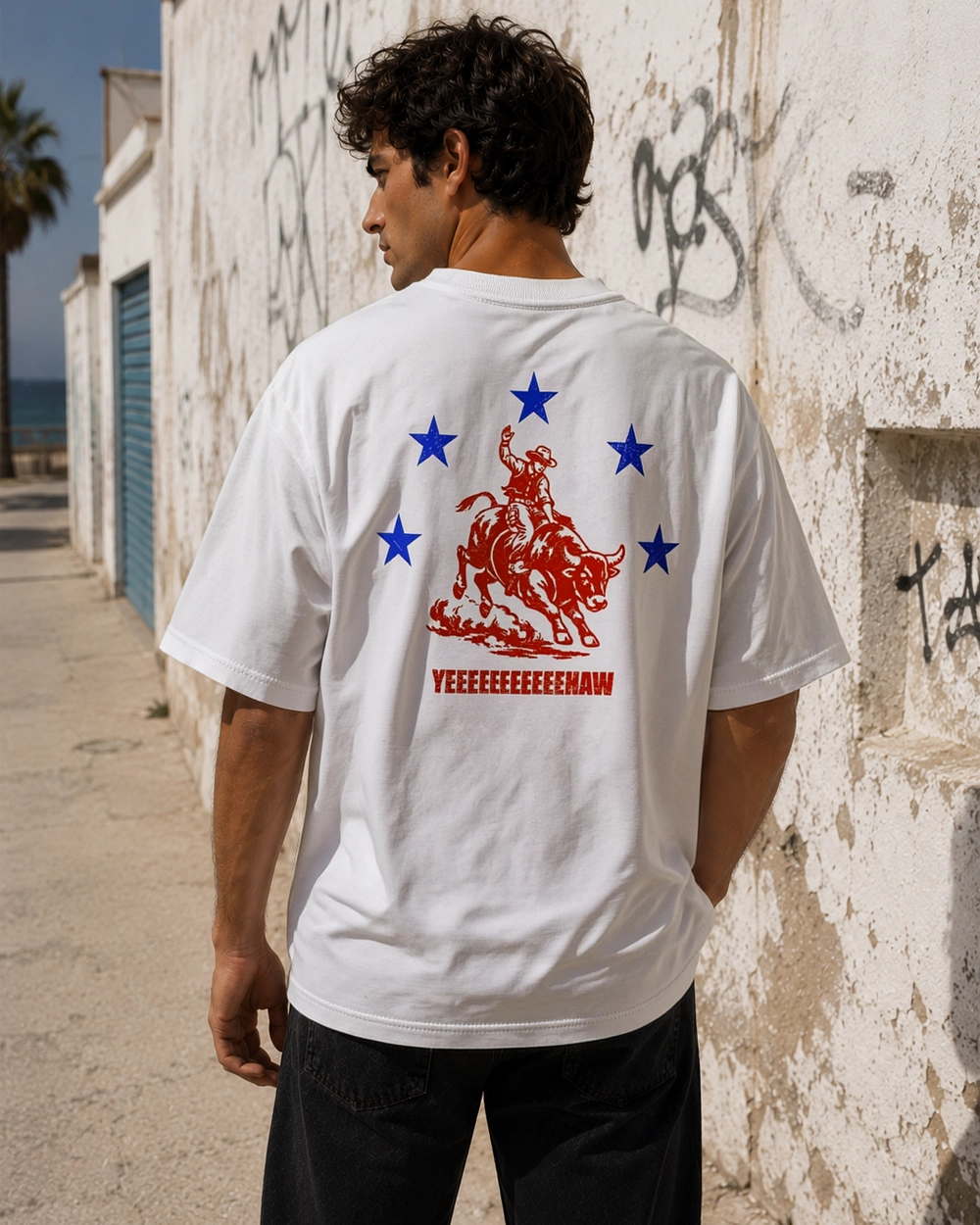 camiseta yehaw blanca