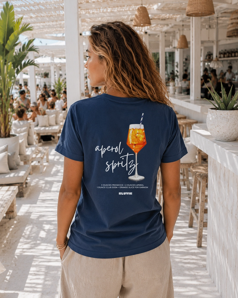 camiseta aperol spritz azul