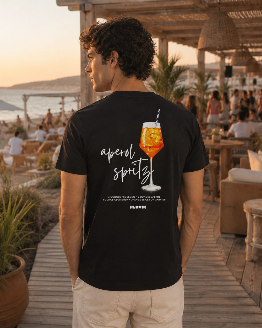 camiseta aperol spritz negra