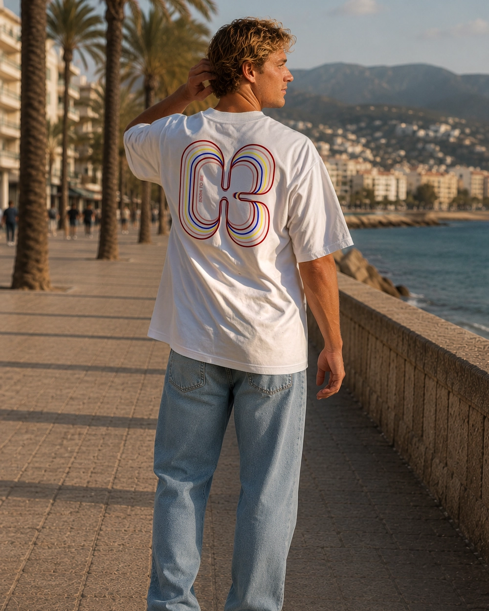camiseta basic big k oversize blanca