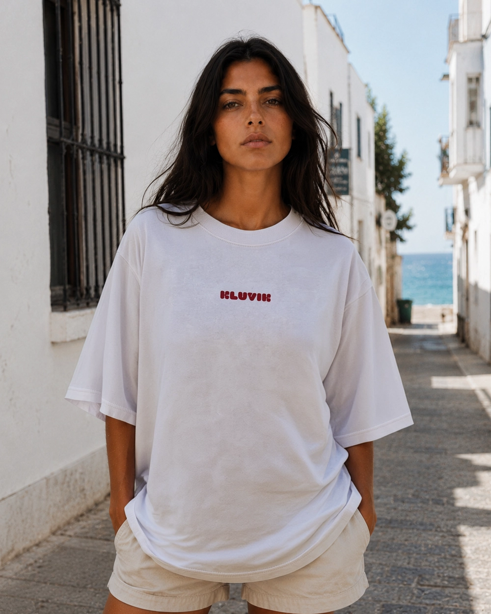 camiseta basic born oversize blanca