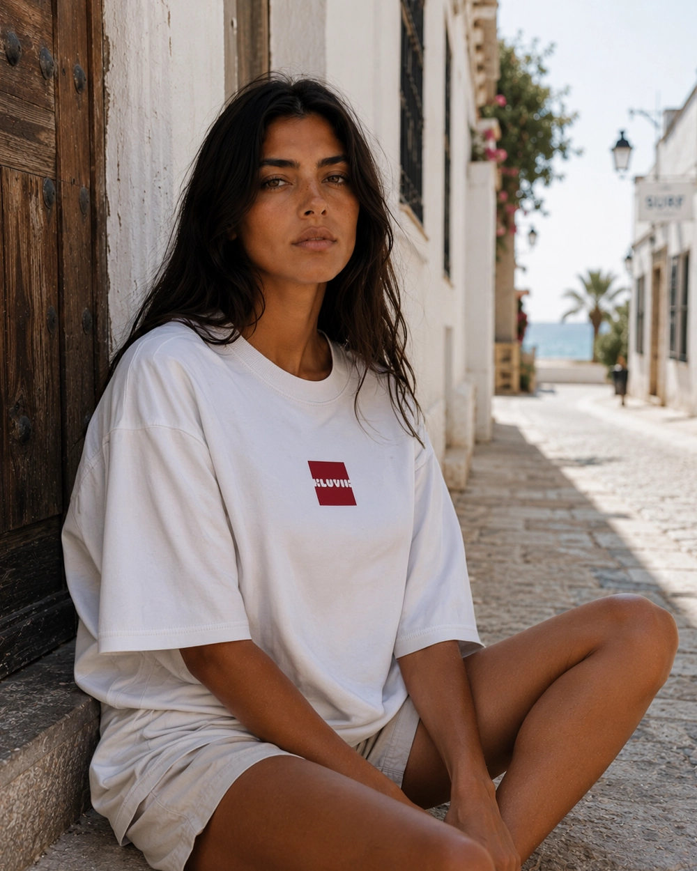 camiseta basic brand oversize blanca