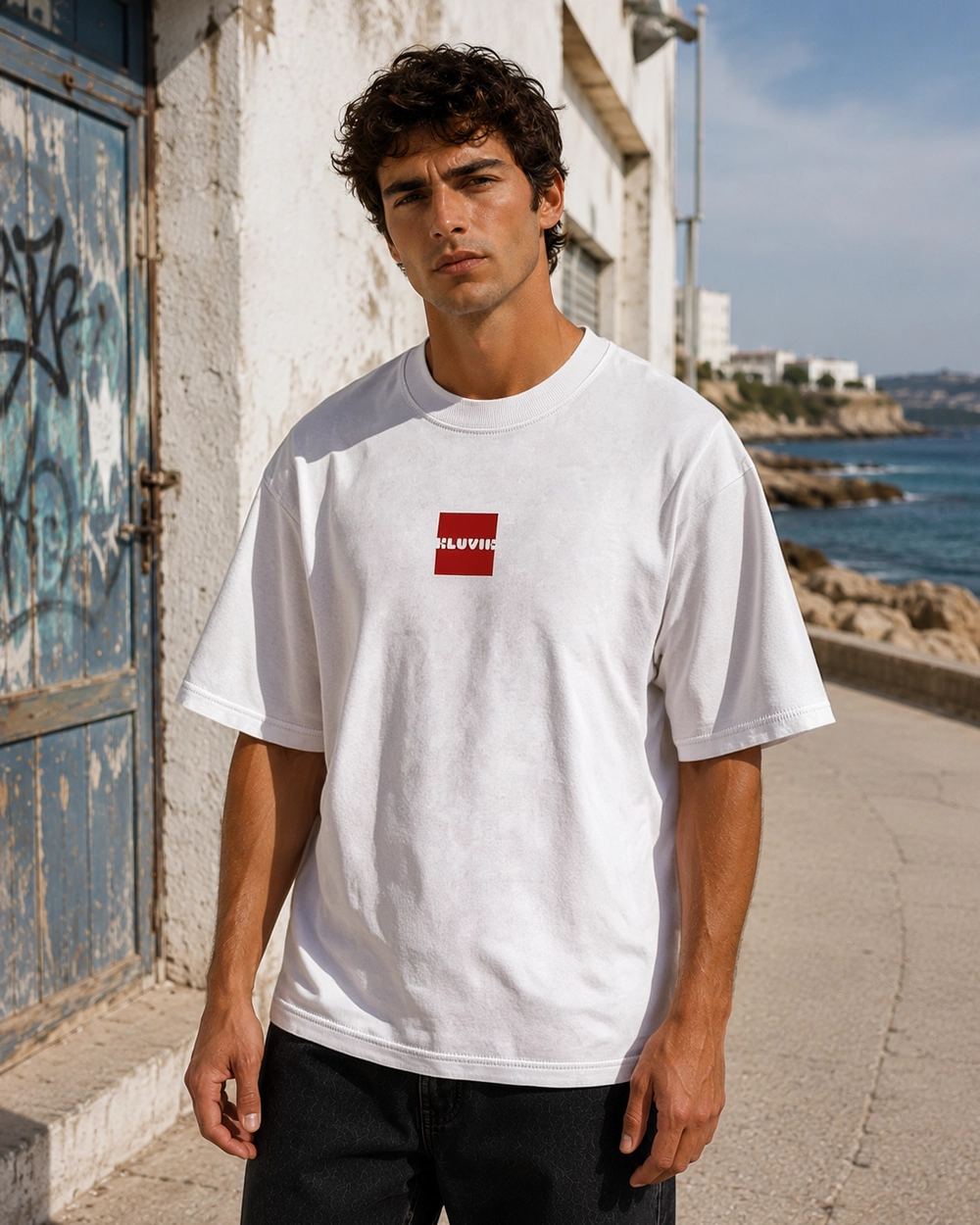 camiseta basic brand oversize blanca