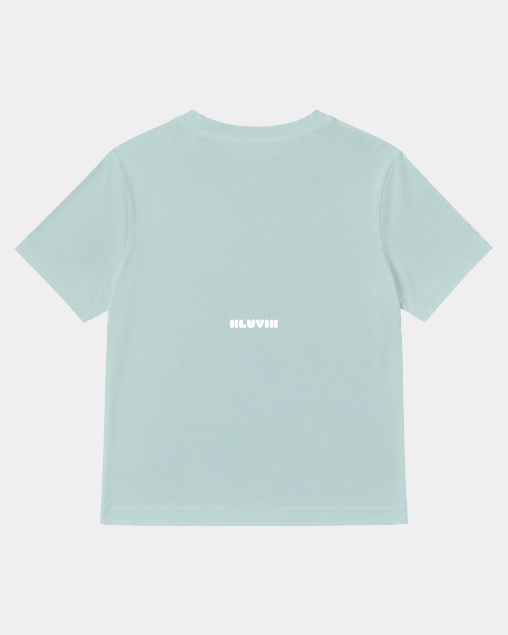 Camiseta Hot Girls Never Ages Cuadrada Azul Lavado back