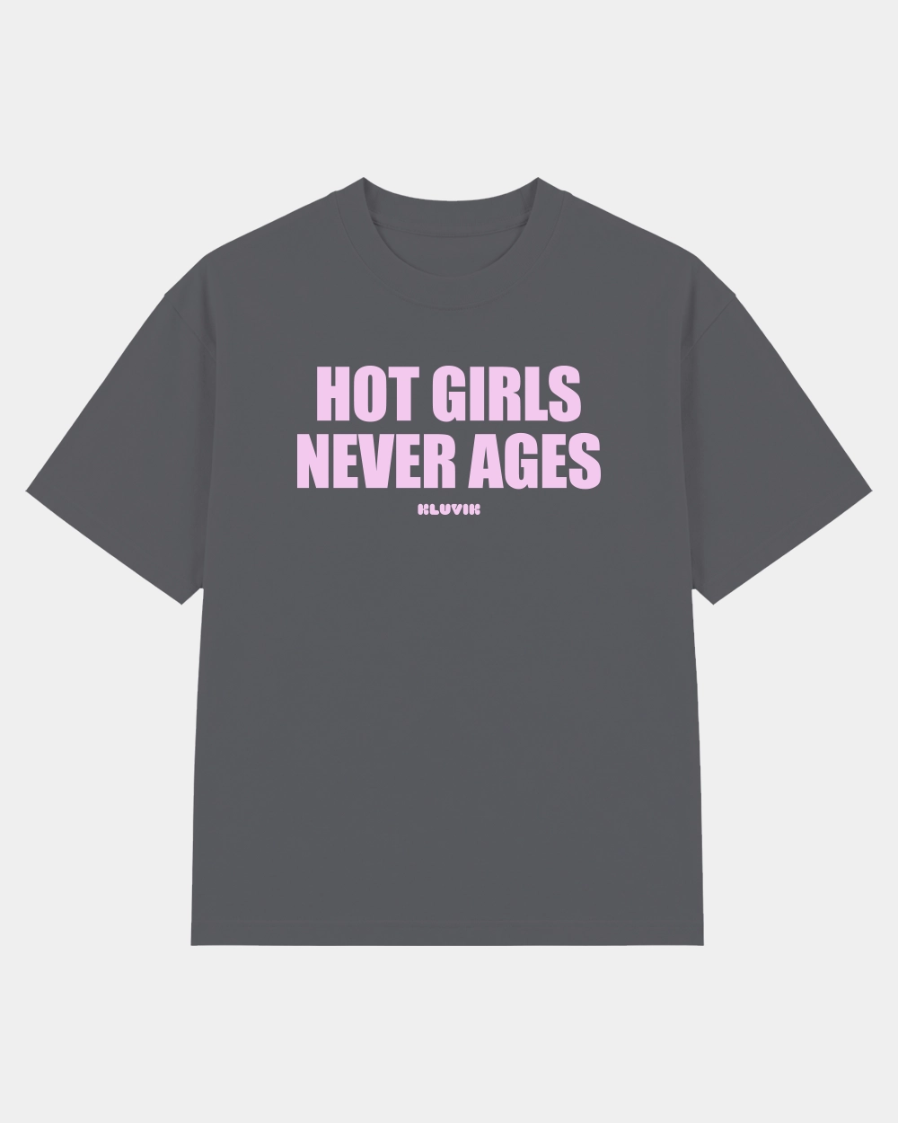Camiseta Hot Girls Never Ages Oversize Ébano