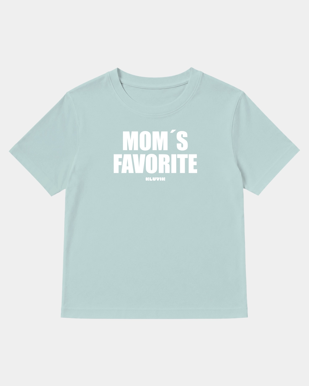 Camiseta Mom´s Favorite Cuadrada Azul Lavado front